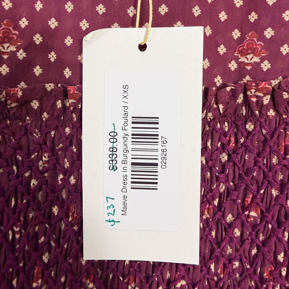 Mille Resort Travel Maeve‎ Scarf Print Long Sleeve Romantic Dress NWT XXS - Picture 7 of 9